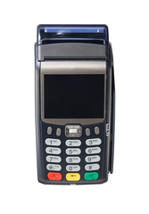 Credit card reader from top view isolated on white background with clipping path