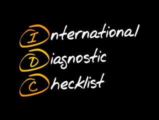 IDC - International Diagnostic Checklist acronym, business concept background