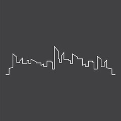 Line sketch cityscape design. City landscape template. Thin line City landscape
