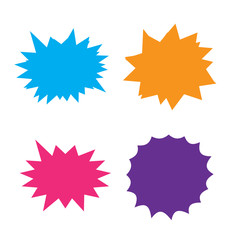 Set of vector starburst, sunburst badges. Starburst isolated icons set
