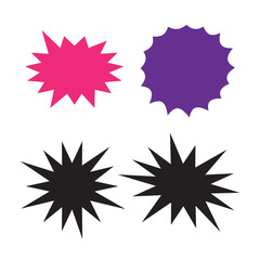 Vector Vintage Label. Starburst isolated icons set