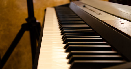 closeup of piano