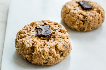 Homemade Oatmeal Cookies with Bitter Chocolate Piece