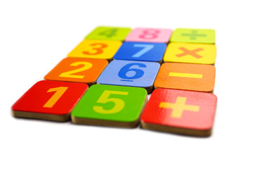 Math Number colorful on white background : Education study mathematics learning teach concept.