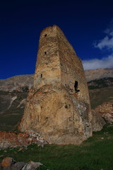 Caucasus. Ossetia. Digory gorge. Battle towers.