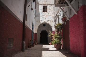 Fototapeta na wymiar Porte d'une rue de la médina de Rabat