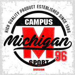 Campus Michigan Sport 96 vector graphic design