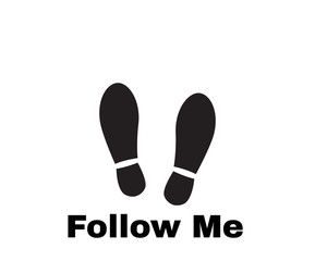 follow me with many footprints, vector illustration.