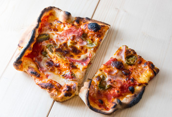 Italian food culture wiht snack on a wooden table