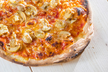Italian food culture wiht snack on a wooden table