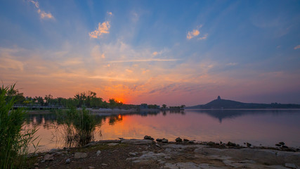 The sunrise of Wenchang Lake