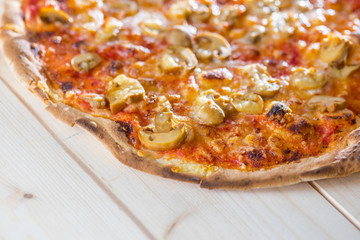 Italian food culture wiht snack on a wooden table