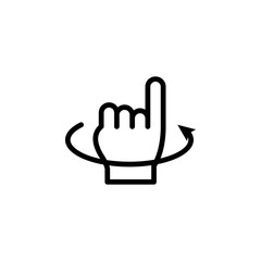 Hand rotate gesture outline icon. Element of hand gesture illustration icon. signs, symbols can be used for web, logo, mobile app, UI, UX