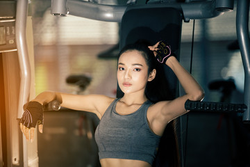 sporty girl training in gym