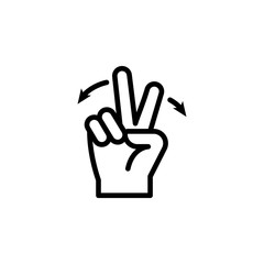 Hand swipe gesture outline icon. Element of hand gesture illustration icon. signs, symbols can be used for web, logo, mobile app, UI, UX