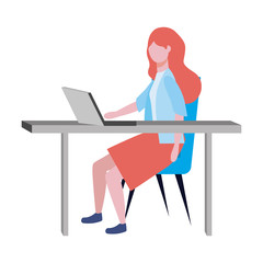 Businesswoman avatar cartoon design vector illustrator