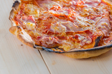 Italian food culture wiht snack on a wooden table