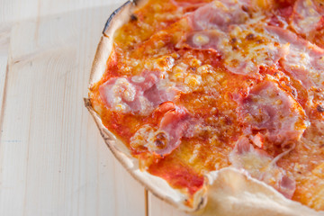 Italian food culture wiht snack on a wooden table