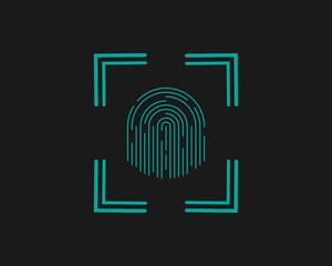 Finger print vector icon illustration design