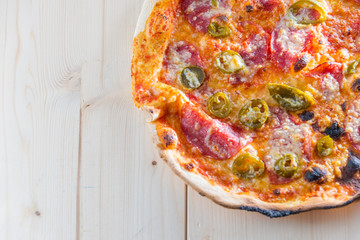 Italian food culture wiht snack on a wooden table