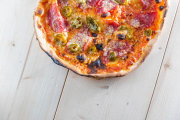 Italian food culture wiht snack on a wooden table