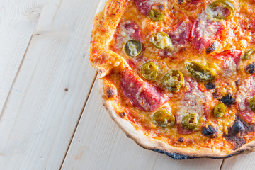 Italian food culture wiht snack on a wooden table
