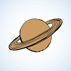 Saturn. Vector drawing