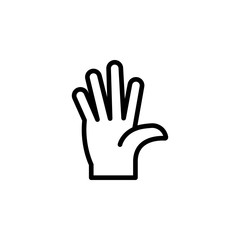 Fototapeta na wymiar Hand high five gesture outline icon. Element of hand gesture illustration icon. signs, symbols can be used for web, logo, mobile app, UI, UX