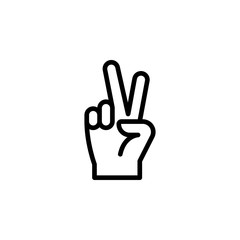 Peace hand gesture outline icon. Element of hand gesture illustration icon. signs, symbols can be used for web, logo, mobile app, UI, UX