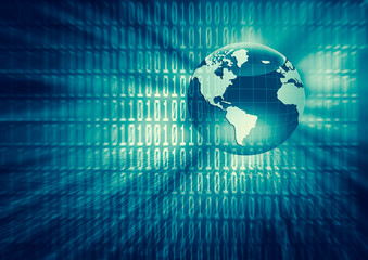 Best Internet Concept of global business. Globe, glowing lines on technological background. Wi-Fi, rays, symbols Internet, 3D illustration