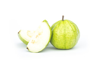 Guava fruit isolated on white background.