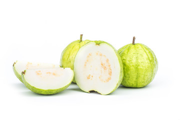 Guava fruit isolated on white background.