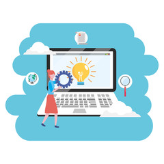 Businesswoman avatar cartoon design vector illustrator