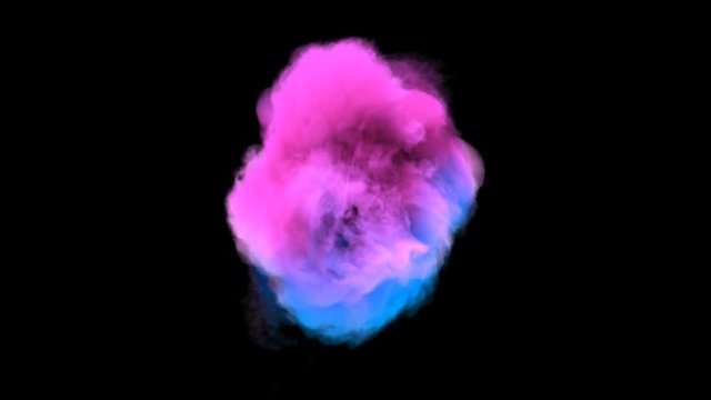 Neon smoke cloud vortex - 3D render