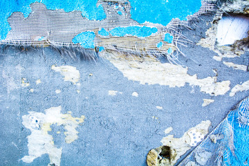 background texture old blue concrete wall falling apart