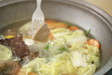 Healthy homemade hot pot