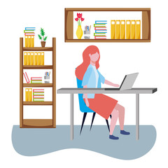 Businesswoman avatar cartoon design vector illustrator