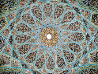 moroccan mosaic decoration. Traditional Arabic Islamic motif Background. Mosque decoration element - obrazy, fototapety, plakaty