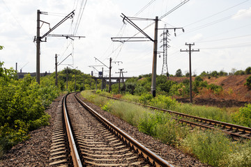 Fototapeta premium Railway for trains and electric trains