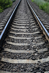 Obraz premium Railway for trains and electric trains