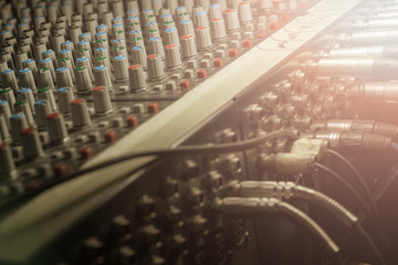 Sound mixing console, plug connection, concert