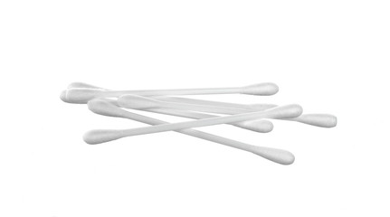 Cotton sticks isolated on the white background
