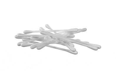 Cotton sticks isolated on the white background