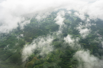 landscape of mountain from sky
