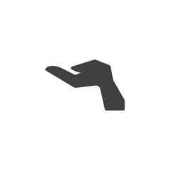 Open hand vector icon. Hands gesture filled flat sign for mobile concept and web design. Brush hand glyph icon. Symbol, logo illustration. Vector graphics