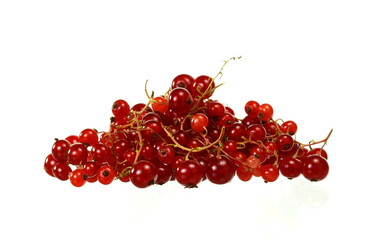 Red currants isolated on white background