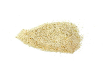 Pile of breadcrumbs isolated on white background