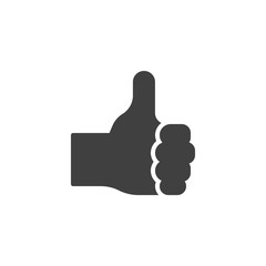 Like, hand gesture vector icon. filled flat sign for mobile concept and web design. Thumb up, hand glyph icon. Symbol, logo illustration. Vector graphics