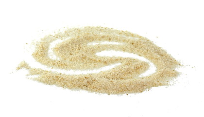 Pile of breadcrumbs isolated on white background