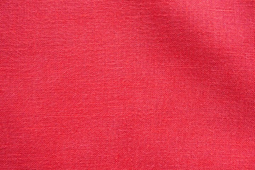 Fototapeta premium Red color linen canvas texture background